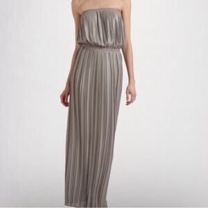 BCBGMaxAzria Strapless Gray Pleated Dress